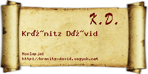 Kránitz Dávid névjegykártya