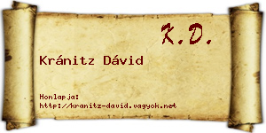 Kránitz Dávid névjegykártya
